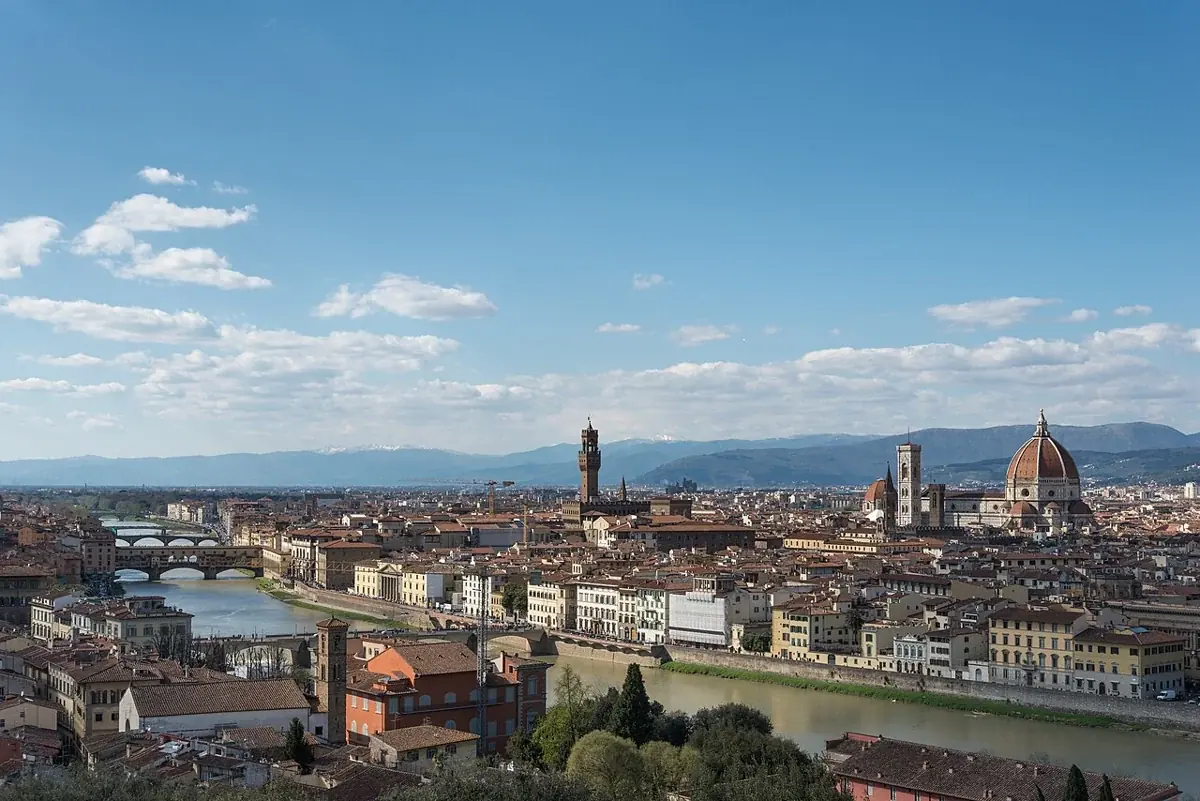 Blick vom Piazzale Michelangelo auf die Altstadt von Florenz