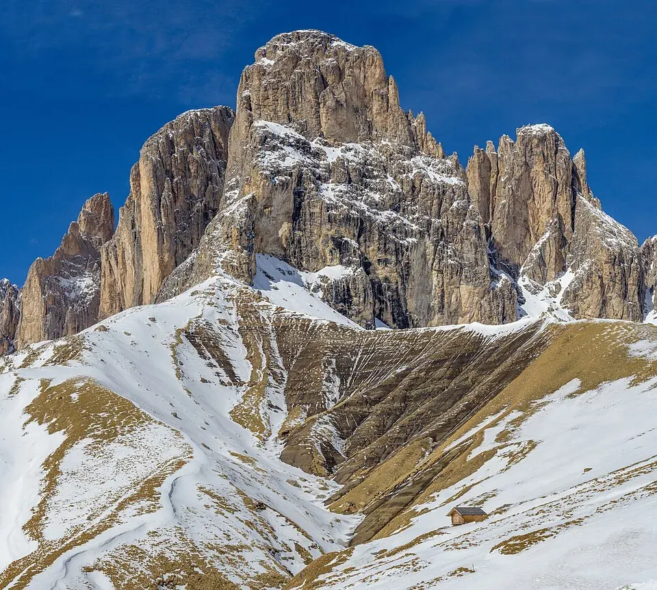 Das Sellajoch in den Dolomiten