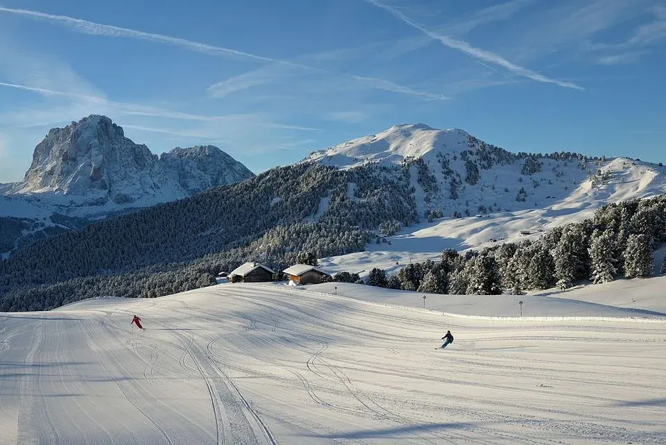 Skipiste an der Seceda im Grödnertal